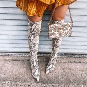 Steve Madden Dominique Snakeskin Thigh High Boots
